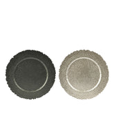 Decoris Plastic Deco Plate with Embossed Leaves 33cm - 2 Assorted,